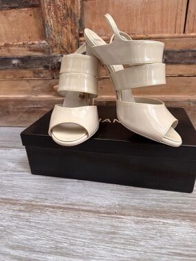 Chanel Sandals Women Cream PVC